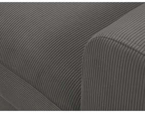 Sötétszürke kordbársony kinyitható tárolóhelyes sarokkanapé (bal oldali-heverő résszel) Kyoto – Cosmopolitan Design