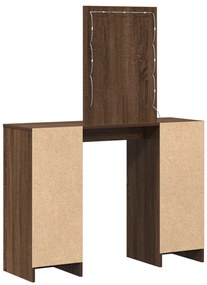 LED világítással ellátott sminkasztal Barna tölgy 102x33x135 cm