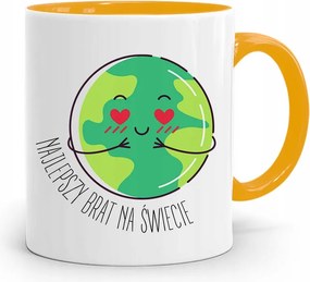 Sárga Bögre Testvérnek A Világ Legjobb Testvére fényképes nyomattal