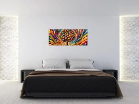 Kép – Színes fa almákkal (120x50 cm)