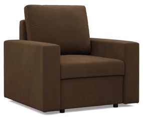 Zeus fotel, egyenes kartámasz, szövet anyag, hab töltet, barna