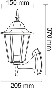 Polux LIGURIA-LT 201928 Fali lámpa 1x20W/E27 IP43