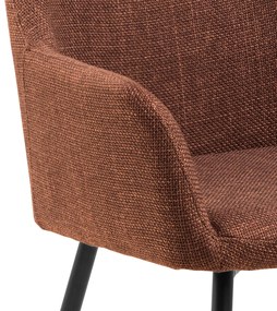 MAZZONI EXPORT VERA Terrakotta (Basel 44 szövet) - MODERN KÁRPITOZOTT KAGYLÓSZÉK LOFT STÍLUSÚ NAPPALIBA/ÉTKEZŐBE
