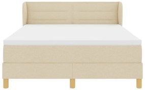 Boxspring Ágy Matraccal - Krém, 140x190 cm, Szövet
