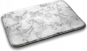 Puha fürdőszobai szőnyeg Fehér márvány 75x45 cm