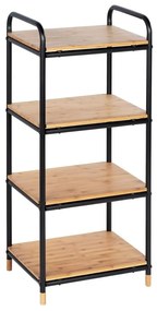 Fekete-natúr színű fém fürdőszobai polcos állvány 42x94,5 cm Loft – Wenko