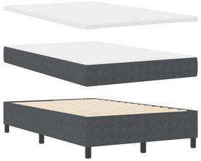 Box Spring Ágy Matracokkal Sötétszürke 120x200 cm Kordbársony Szövet
