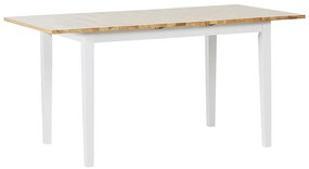 Természetes Fa És Fehér Bővíthető Étkezőasztal 120/150 x 80 cm HOUSTON Beliani