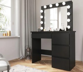 Öltöző asztal LED tükörrel Cleopatra Black