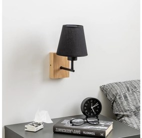 Brilagi - Fali lámpa NUBILA WOOD 1xE27/25W/230V tölgy/fekete