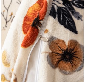 Mikroplüss ágyneműhuzat szett PAPAVA krém színű + mikroplüss lepedő SOFT 180x200 cm fehér, franciaágyhoz