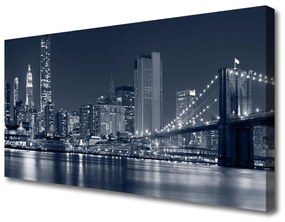Vászonkép nyomtatás Bridge City Architecture 140x70 cm