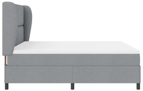 Boxspring Ágy Matraccal - Világosszürke, 180x200 cm, Anyag