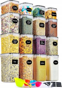 X16 Légmentesen Záródó Élelmiszer Dobozok Műanyag Légmentesen Záródó Tartályok