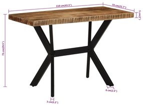tömör mangófa étkezőasztal 110 x 55 x 75 cm
