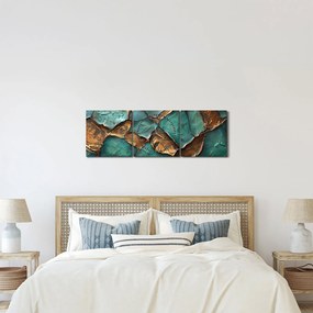 Kép - Zöld-arany festés (órával) (90x30 cm)