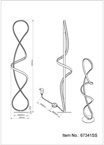 Globo 67341SS - LED Állólámpa SWIRL LED/36W/230V fekete
