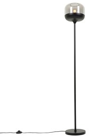 Design állólámpa fekete arannyal és füstüveggel - Kyan