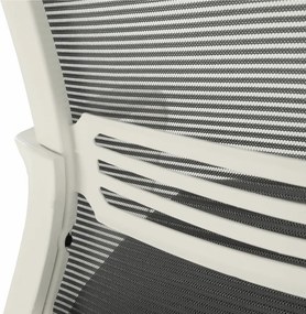 Irodai szék, hálószövet szürke/szövet fekete/műanyag fehér, APOLO 2 NEW