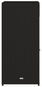 fekete polyrattan kerti tárolószekrény 55 x 55 x 111 cm