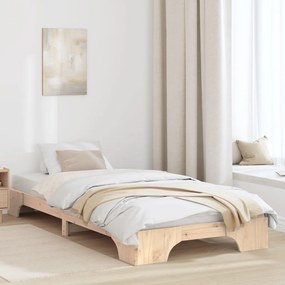 Ágykeret Természetes Tömör fenyőfa 90 x 190 cm Ergonomikus