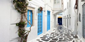 Fotótapéta üvegfalra Görög utcák 140x70