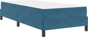 vidaXL Boxrugós ágy matracmal Sötét kék 90 x 200 cm szövet