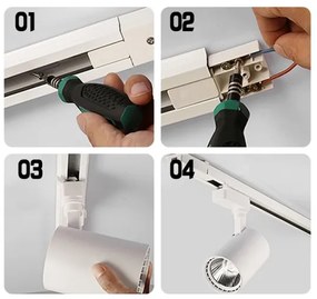 Spotlámpa sínrendszerrel 4xGU10/25W/230V 2 m fekete