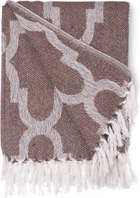 Pamut Ágytakaró 125 X 150 CM Barna Jacquard Kézi Mosás