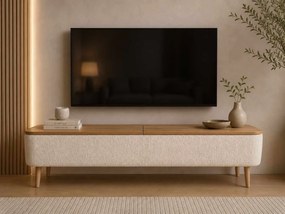 Sarven tárolópuff, fehér, 120 cm