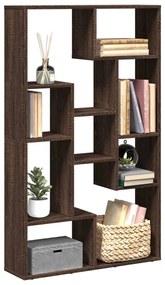 barna tölgy színű szerelt fa könyvespolc 72 x 20 x 120 cm