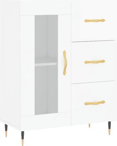 vidaXL magasfényű fehér szerelt fa tálalószekrény 69,5 x 34 x 90 cm
