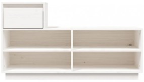 fehér tömör fenyőfa cipőszekrény 110 x 34 x 61 cm