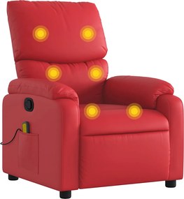 vidaXL piros műbőr dönthető masszázsfotel