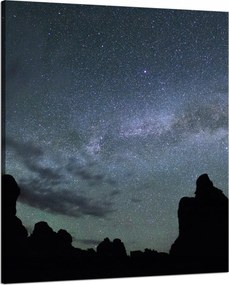 Vászonkép Természet Kozmosz Hegyek Sötétség Éjszaka Csillagászat 80x100