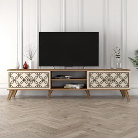TV szekrény Class - Walnut, Cream
