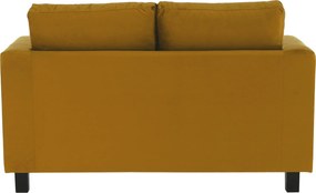 Teljesen kárpitozott heverő, mustár színű szövet, LUANA