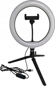 Selfie LED-es gyűrűs asztali lámpa alacsony fekete Telefontartóval