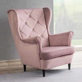 Lady Velvet fotel antik rózsaszín