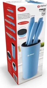 Alpina Konyhai késkészlet Állványban 5 Acél Kés Kék