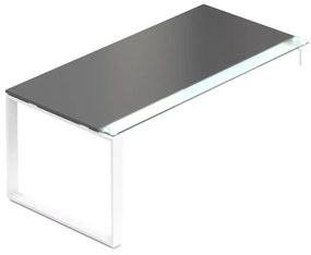 Creator asztal 180 x 90 cm, fehér alap, 1 láb, antracit