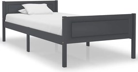 vidaXL szürke tömör fenyőfa ágykeret 100 x 200 cm