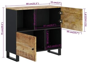 tömör mangófa tálalószekrény 2 ajtóval 80 x 33 x 75 cm