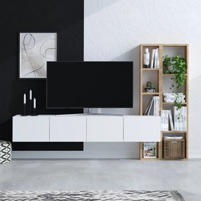 TV asztal/szekrény Panda (fehér + tölgy). 1073376