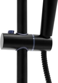 Erga Bergen Therm, zuhanygarnitúra termosztatikus csapteleppel és esőfejjel 25cm, fekete matt, ERG-YKA-BP.BERGEN-THERM-25-BLK