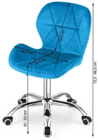 Dolgozószobai szett – összecsukható íróasztal ZARIMO 80×40 cm fehér + irodai szék AVOLA VELVET kék