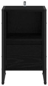 vidaXL Éjjeli asztal fiókkal Fekete tölgy 39,5 x 30 x 50 cm Faanyag