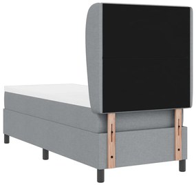 Boxspring Ágy Mattal Világosszürkében, 80x200 cm, Szövet