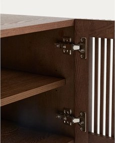 Sötétbarna cipőtartó kőrisfa dekorral 98x50x43 cm Beyla – Kave Home