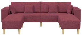 Szövet kanapé párnával 3 pcs Bordó 208 cm szövet